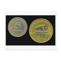 Greek Drachma Coins Post Cards