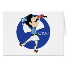 Greek Evzone dancing with Flag OPA! Cards