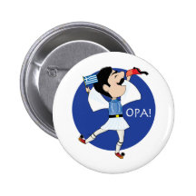 Greek Evzone dancing with Flag OPA! Pins