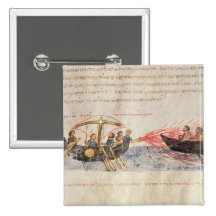 Greek fire (vellum) pinback button