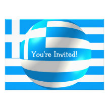 Greek Flag With Bubble Invitation