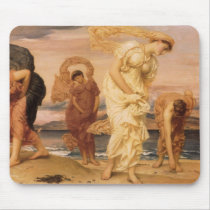 Greek Girls Picking Up Pebbles By The Sea Leighton Mousepad