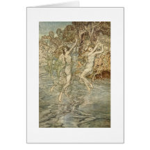 Greek Goddesses Over Water Greeting Card