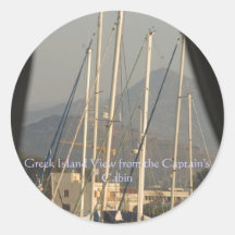 Greek Island View from the Captain's ... Stickers