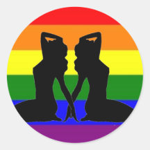 Greek Lesbian Pride Round Stickers