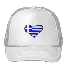 Greek love - I love Greece flag love heart Hat