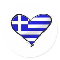 Greek love - I love Greece flag love heart Stickers