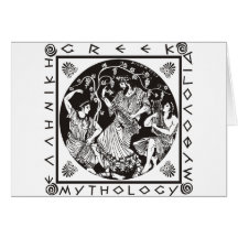 Greek Mythology - Black Greeting Card