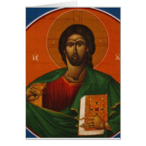 GREEK ORTHODOX ICON JESUS CHRIST GREETING CARD
