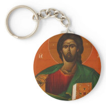 GREEK ORTHODOX ICON JESUS CHRIST KEYCHAIN