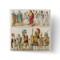 Greek Religious and Military Dress Pinback Button