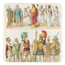 Greek Religious and Military Dress Square Sticker
