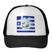 Greek soccer flag mesh hats
