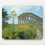 Greek Temple, Segesta, Sicily, Italy  flowers Mouse Pad
