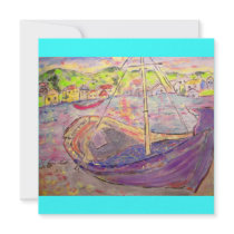 greek village sunset custom invitation