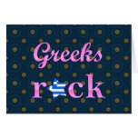 Greeks Rock - Cute Pink Greeting Cards