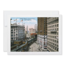Greeley Square Broadway New York City 1921 Personalized Invitation