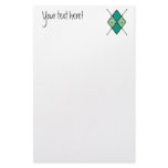 Green-07 Argyle Pattern Customized Stationery