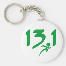 Green 13.1 half-marathon key chains