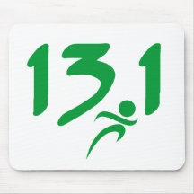 Green 13.1 half-marathon mouse pads