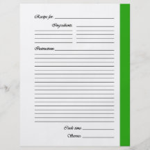 Green 2-sided Recipe Pages Flyer Design