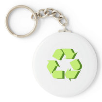 Green 3D Recycle Keychains