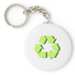 Green 3D Recycle keychains