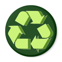 Green 3D Recycle Refrigerator Magnets