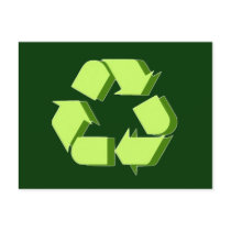 Green 3D Recycle Post Card
