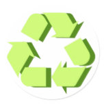 Green 3D Recycle Sticker
