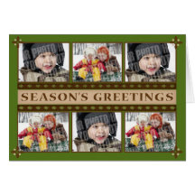 Green 6 photo greeting card