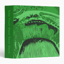 Green Abstract. 3 Ring Binders