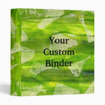 Green Abstract Jungle Watercolors Painting 3 Ring Binder