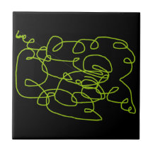 Green abstract pattern tile