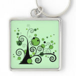 Green Abstract Tree Key Chains