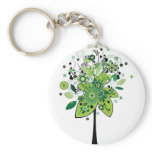 Green Abstract Tree Keychains