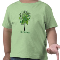 Green Abstract Tree T Shirts