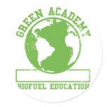 Green Academy Biofuel Round Stickers