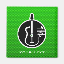 Green Acoustic Guitar Refrigerator Magnets