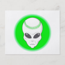 green alien head extreme baseball design flyers