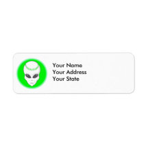 green alien head extreme baseball design return address labels