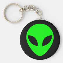 Green Alien Head Keychain