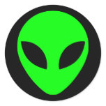 Green Alien Head Stickers