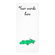 Green alligator custom rack card