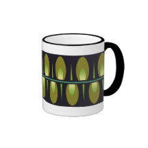 Green and black art deco mug