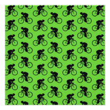 Green and Black Bicycle Pattern. Announcement