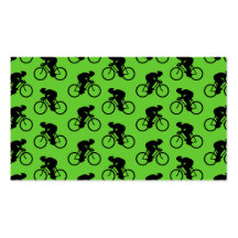 Green and Black Bicycle Pattern. Business Cards