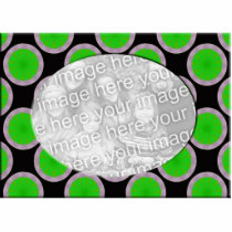 green and black circles photo frame