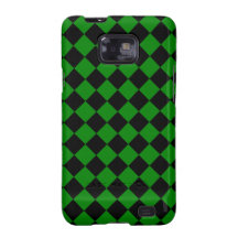 Green and Black Diagonal Checkerboard Design Galaxy SII Covers
