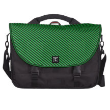 Green and Black Diagonal Stripes Commuter Bag